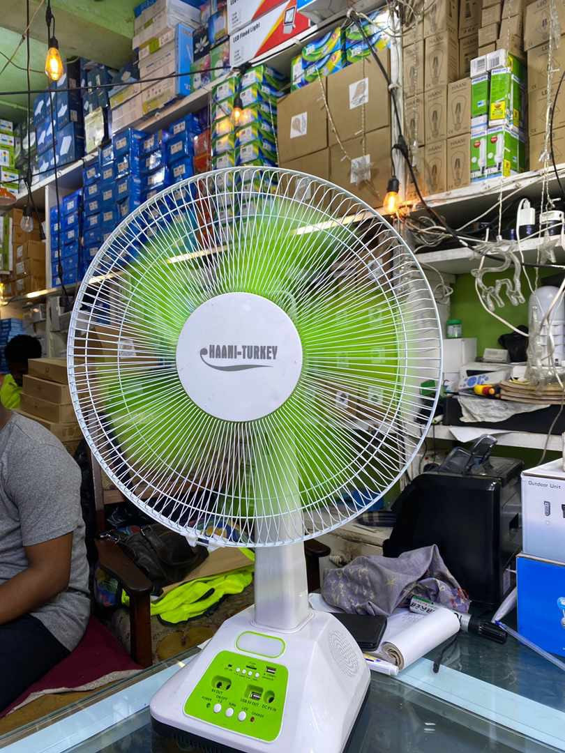 Rechargeable  standing Fan Table Top with Speaker